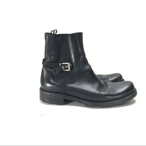 Prada black leather Chelsea boots size 38